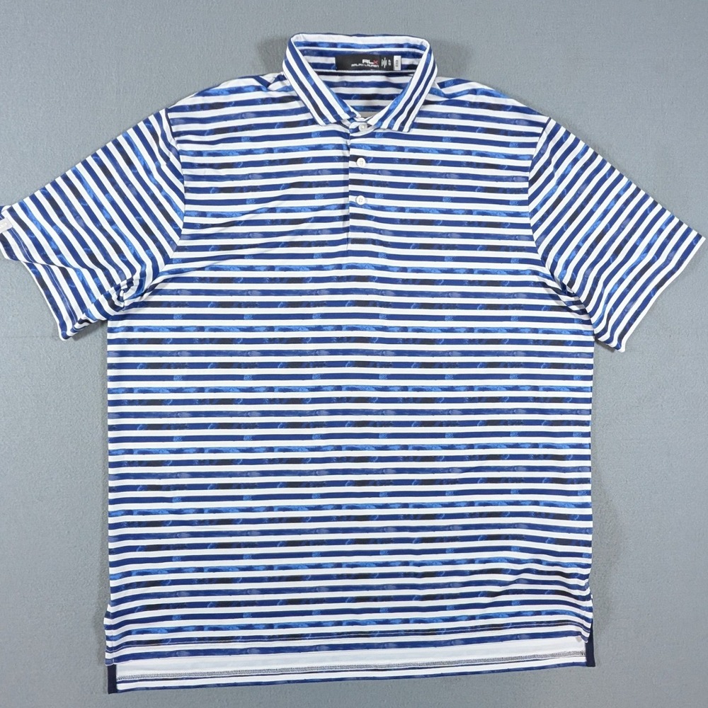 RLX Ralph Lauren Golf Polo Shirt Mens Size XL Striped Performance - Picture 2 of 9